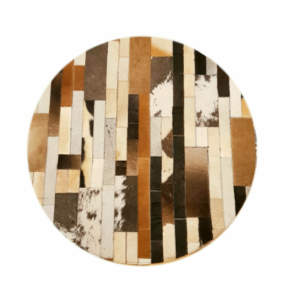 سجادة دائرية من الجلد الطبيعي – صناعة يدوية فاخرة