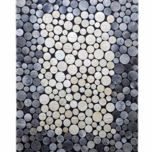 سجادة جلد طبيعي يدوي – دوائر 2 لون